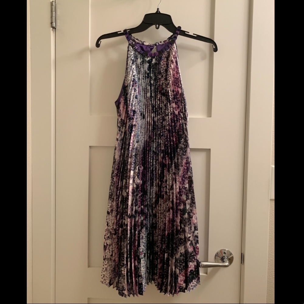 Satin Sequin Print Trapeze Dress (new with tag)